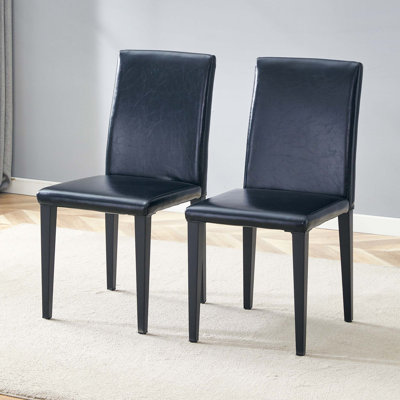 2 PU dining chairs, simple and versatile, comfortable and accompanied (2-piece set)