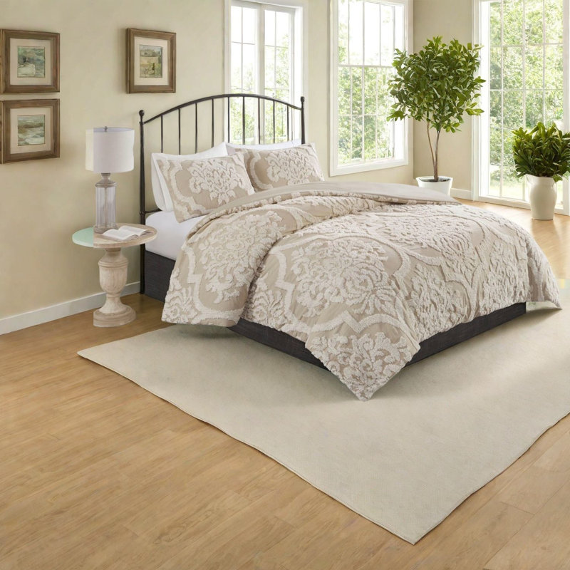 Ensemble de literie en chenille de coton de luxe, style Shabby Chic pour la maison