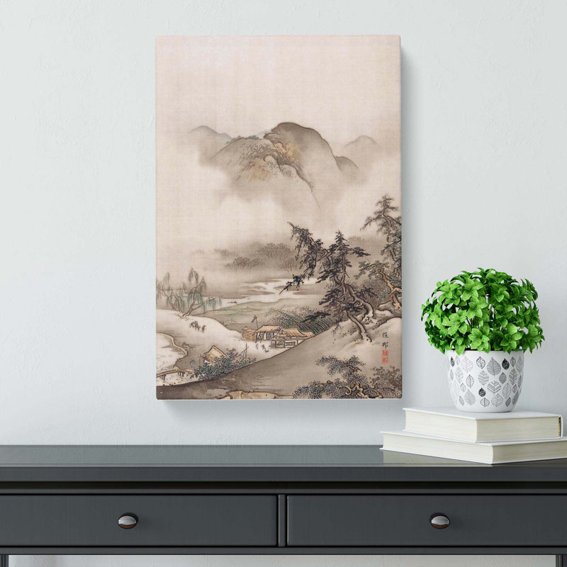 Landscape by Hashimoto Gaho - Wrapped Canvas Painting, 60cm H x 40cm W x 3cm D