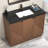 Monterey 41.7" Freestanding Bathroom Vanity + Reinforced Black Acrylic Sink (Right Side Doors)-997271872