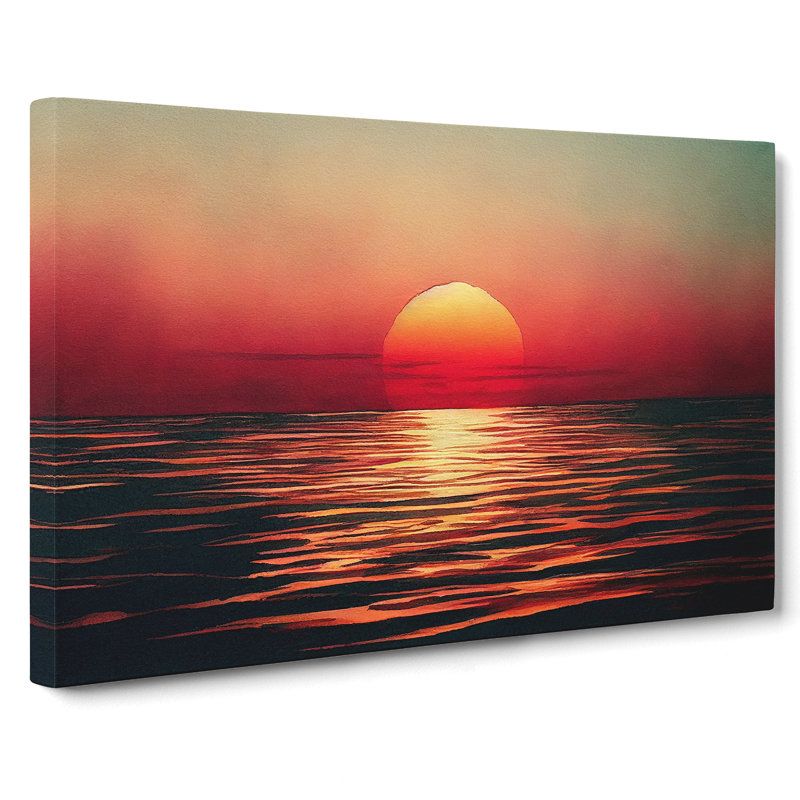 Magnetic Sunset Seascape - Wrapped Canvas, 40cm H x 60cm W x 3cm D