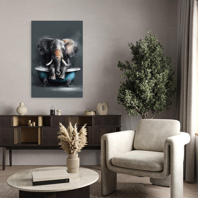 Art contemporain contemporain, éléphant, H 36 po x l 24 po