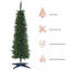 HOMCOM Pencil Slim Artificial Christmas Tree with Study Stand Tips Green-35241483