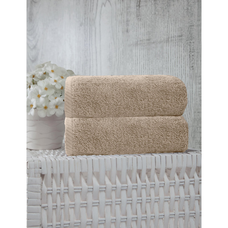 Dinis Turkish Cotton 2 Piece Hand Towel Set, Warm Sand
