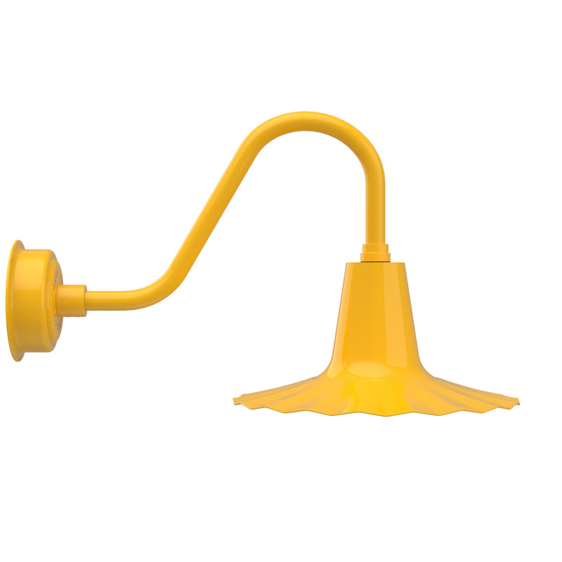 Luminaire de grange d’extérieur à del Iris, H 7,5 po x l 16 po x P 16 po, Jaune
