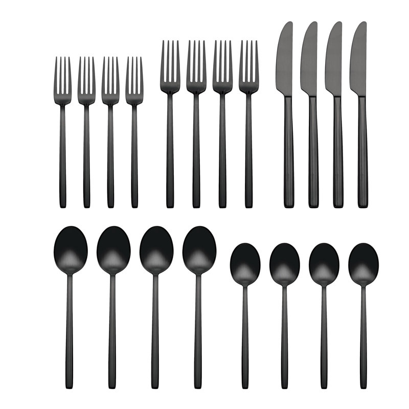 Ensemble de couverts 20 pièces Oneida Dean, Noir