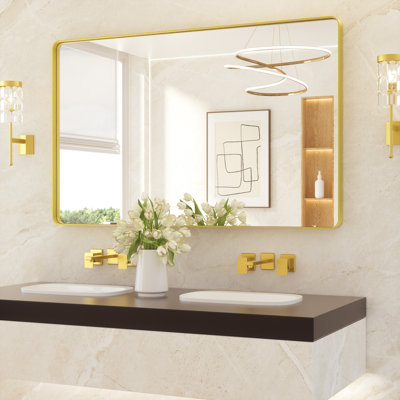 Leaderville Aluminum Framed Shatterproof Rust-Resistant Bathroom Mirror 
