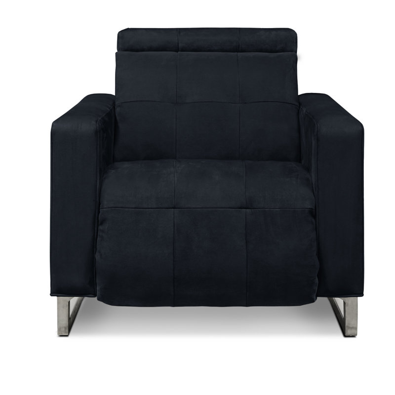 Casino Royale Power Recliner, Black (Soft Touch), Stainless Steel