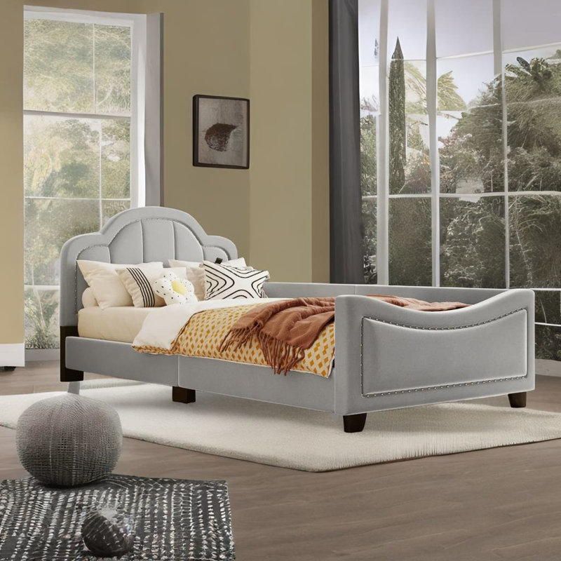 Charoletta Upholstered Platform Bed, Gray