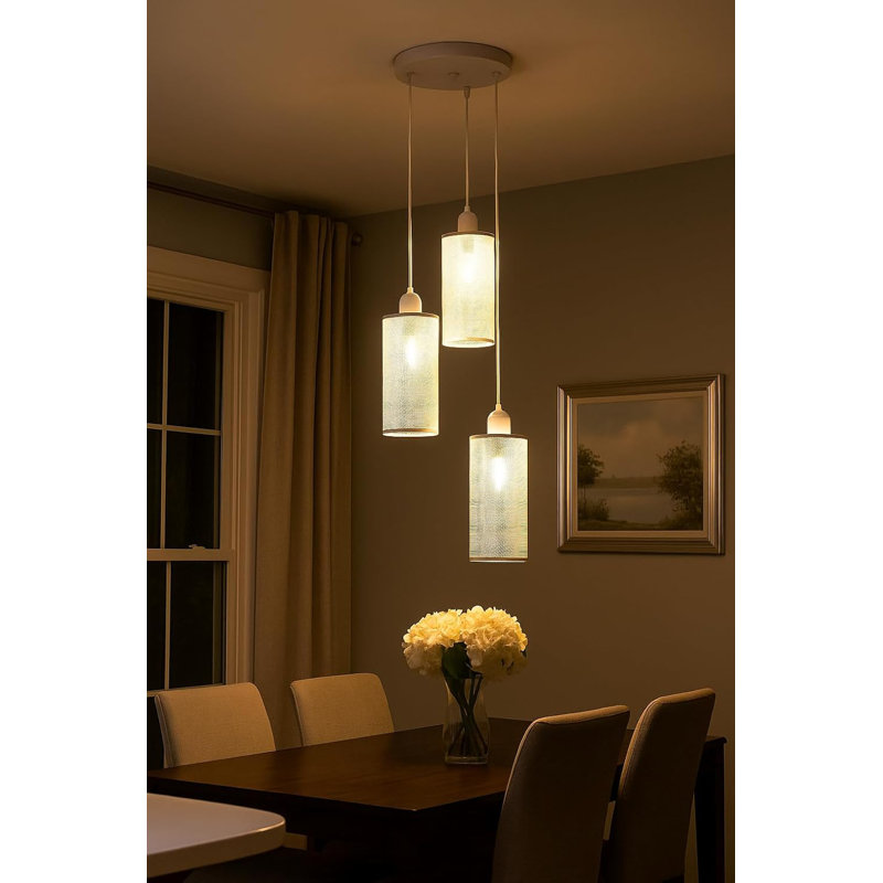 Anthonie 3 - Light Brushed Silver Pendant