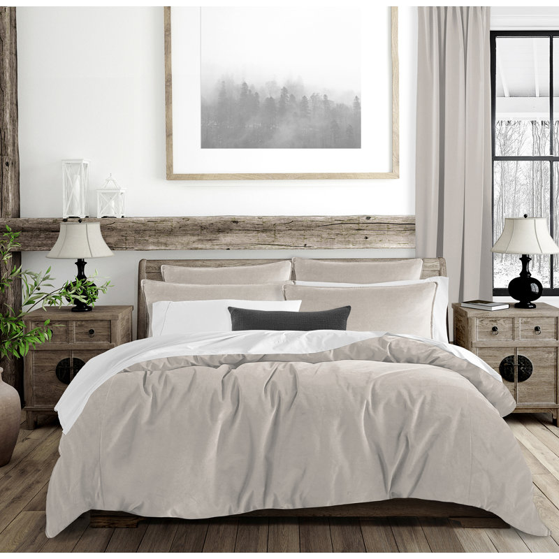 Ensemble de couvre-lit Eastport, Couvre-lit double + 2 taies décoratives, Beige doux