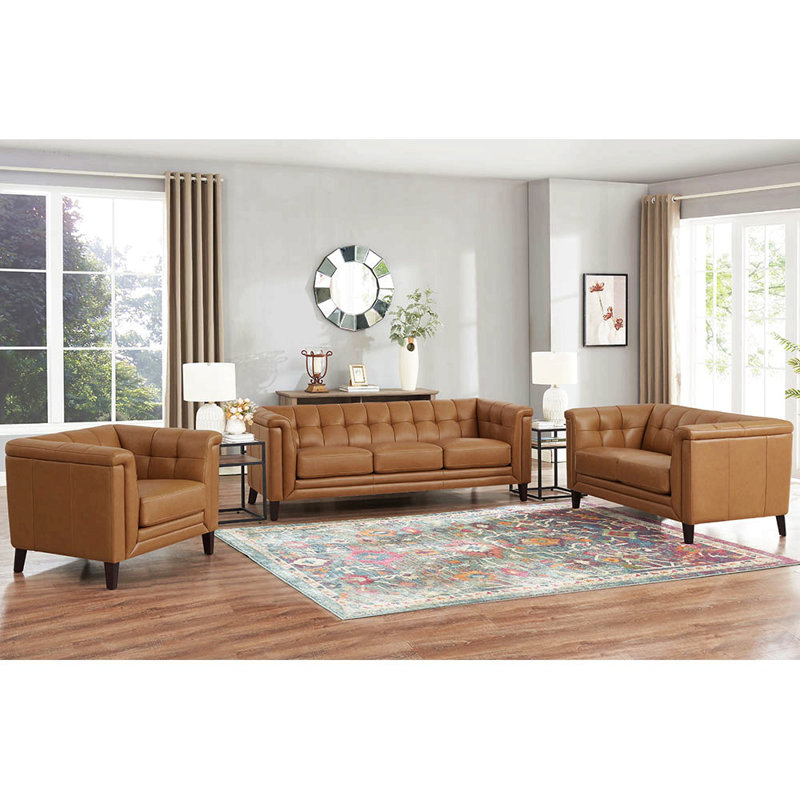 Causeuse en cuir pour la maison, Brun