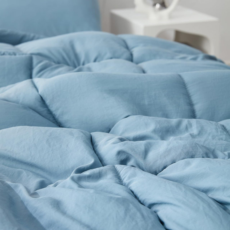 Ensemble d'édredon surdimensionné Coma, Bleu, Édredon pour très grand lit + 2 très grandes ta