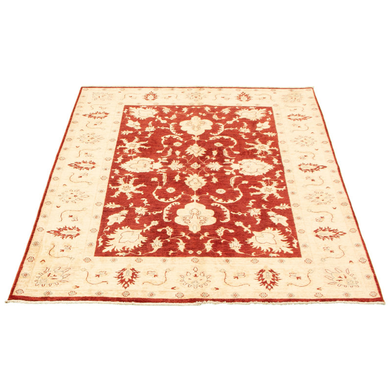 Tapis décoratif en laine de conception unique 5 pi 7 po x 7 pi 9 po noué à la main New Age