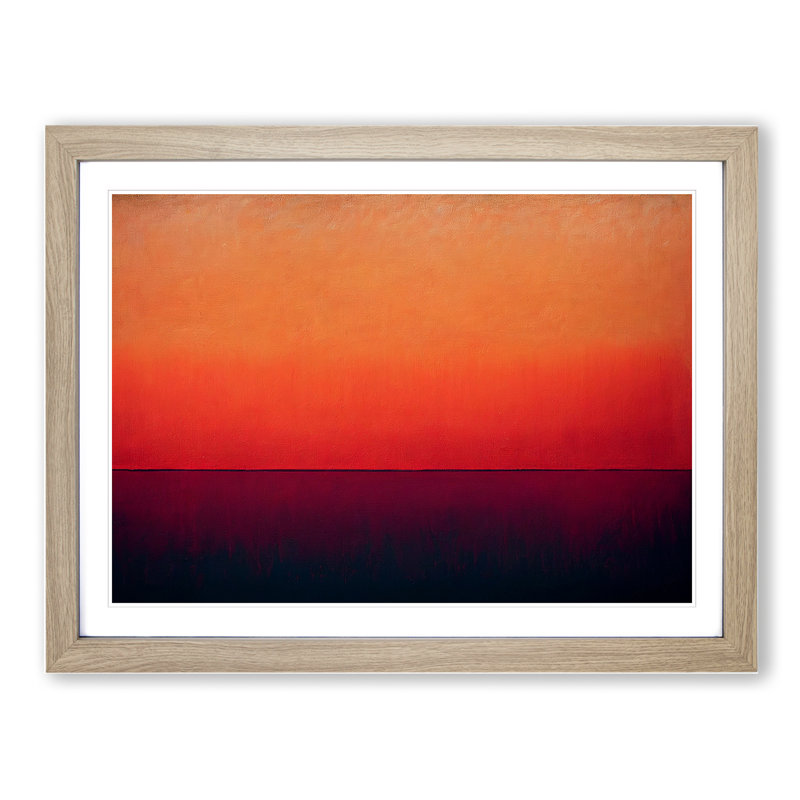 Modern Art Abstract Painting - Framed Print, 46cm H x 64cm W, Oak Framed