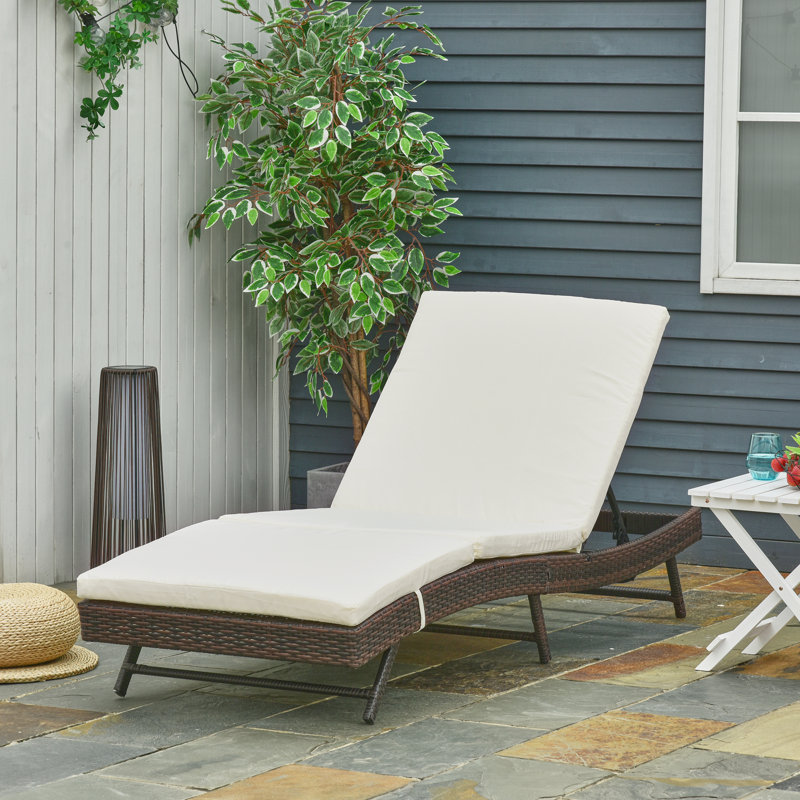 Chaise longue inclinable avec coussins Alvina, Brun