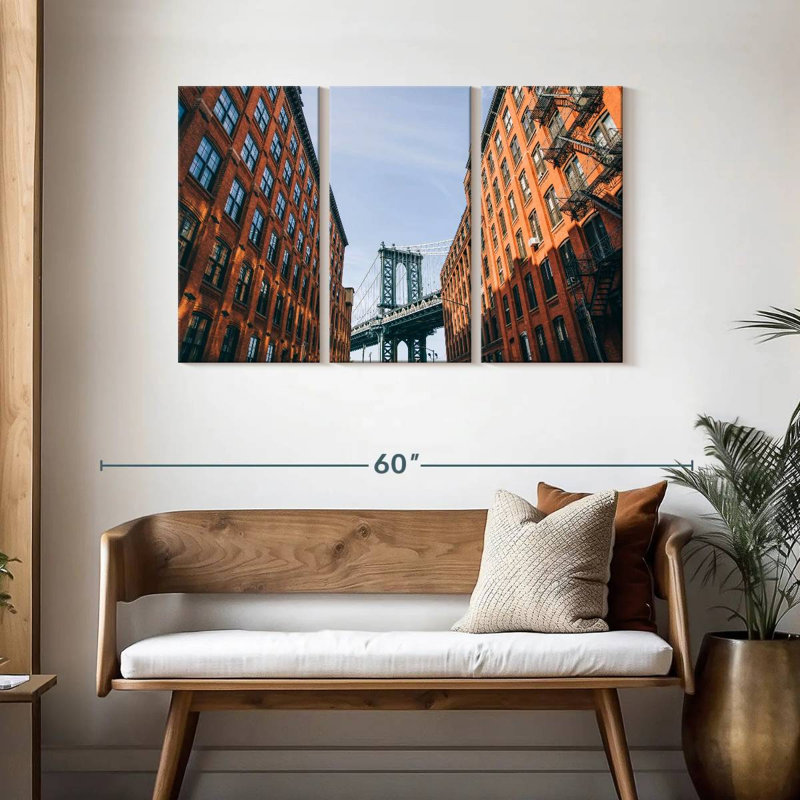 Paysage de Lilie Manhattan Bridge Street, H 28 po x l 45 po