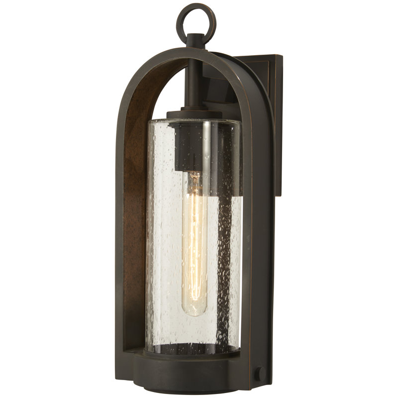Lanterne murale d'extérieur en bronze huilé / or 13,5 po Mauldin, H 16,5 po x l 6,75 po x P 6,75 po