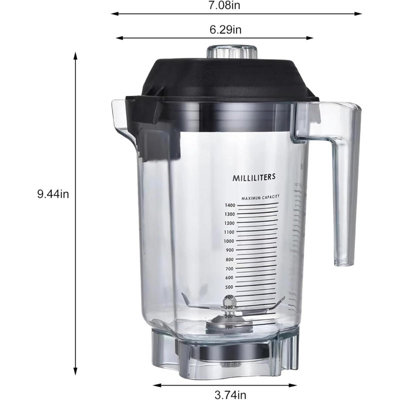 Remplacement du récipient Advance pour le mélangeur commercial Vitamix Remplacement du pichet pour le mélangeur Vitamix adapté à la machine à mélanger Touch & Go et silencieuse Advance One de la série Advance Commercial Blender