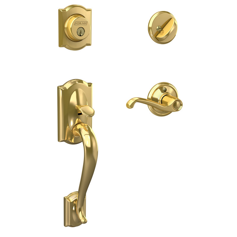 Camelot Handleset With Single Cylinder Deadbolt And Flair Lever