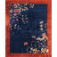 Tapis bleu marine antique Art Deco