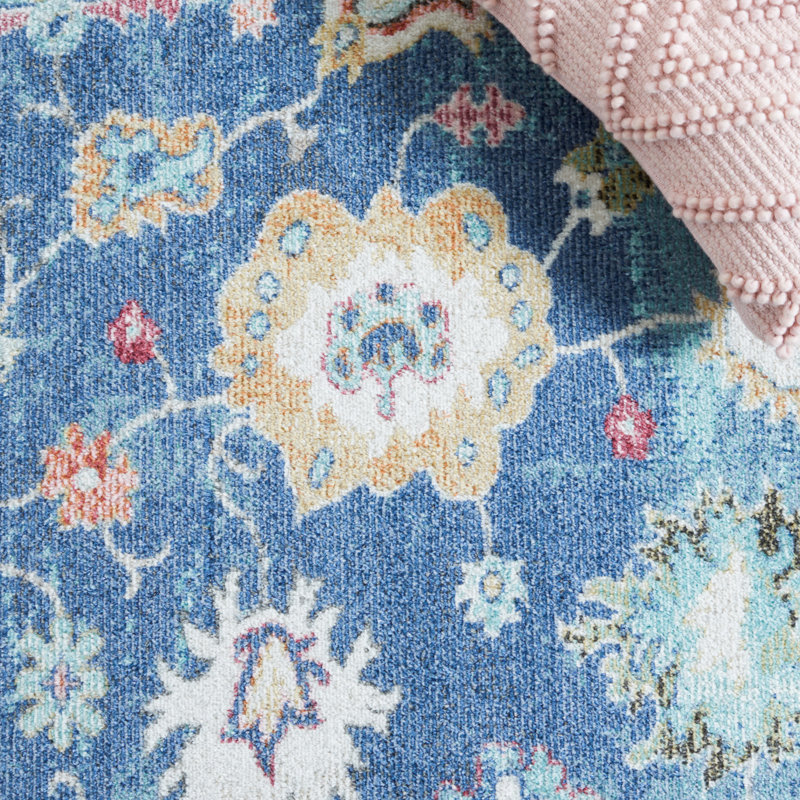 Tapis bleu marine / ivoire Southwestern, Rectangle 9 pi x 12 pi