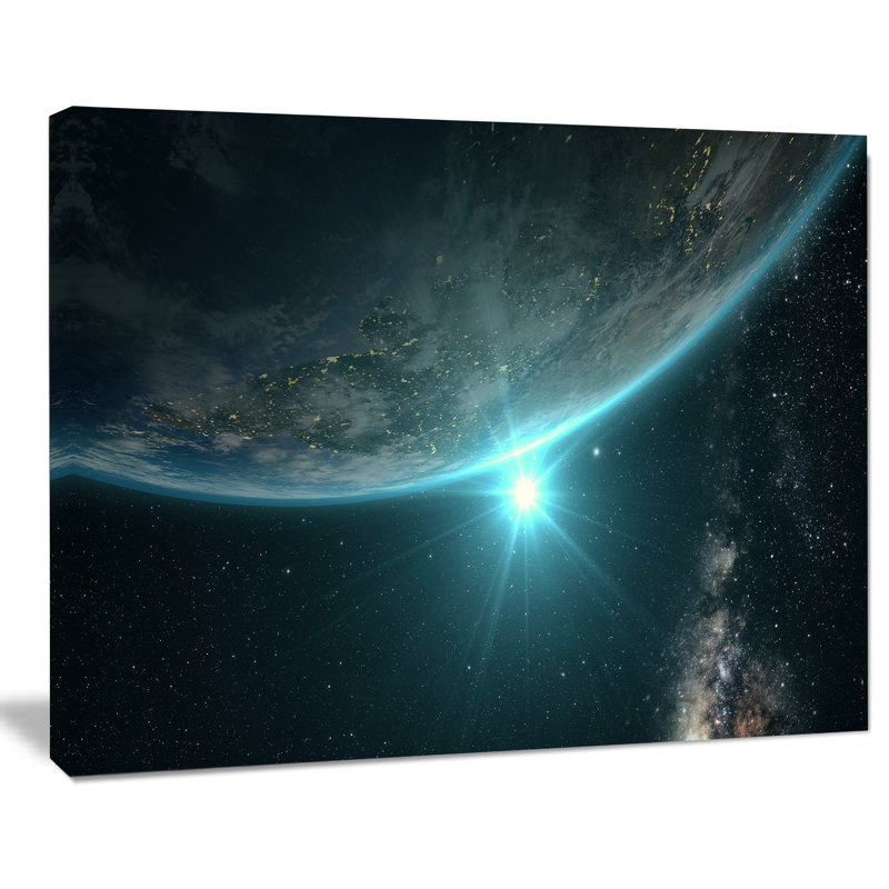 Sunrise in Space Landscape Canvas Print, 32" x 16"