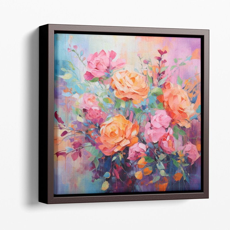 Impression complexe de collage de jardin, Cadre flottant blanc, H 30 po x l 30 po x P 1,25 po
