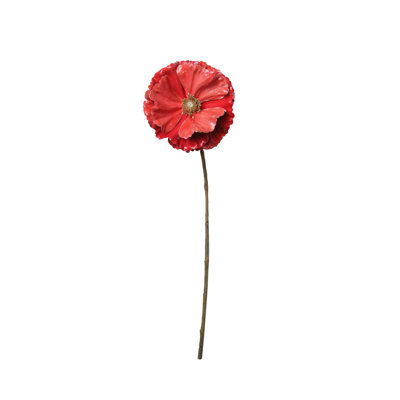 Tige de Noël artificielle 18 po coquelicot
