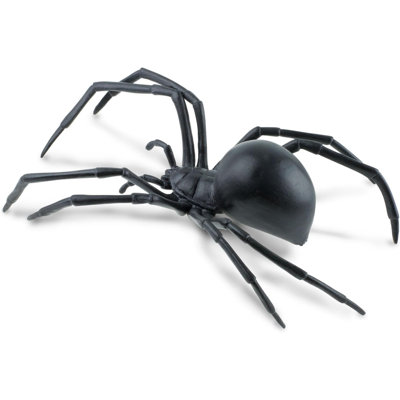 Realistic Black Widow Spider Figurine 6.5 Inch Halloween Arachnid Decoration Toy