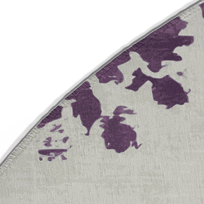 Tapis intérieur et extérieur gris Watercolor, Rond 5 pi