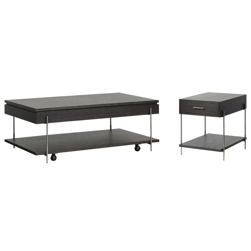 Table basse avec rangement Suwalski, 2 pièces: table basse, table de bout