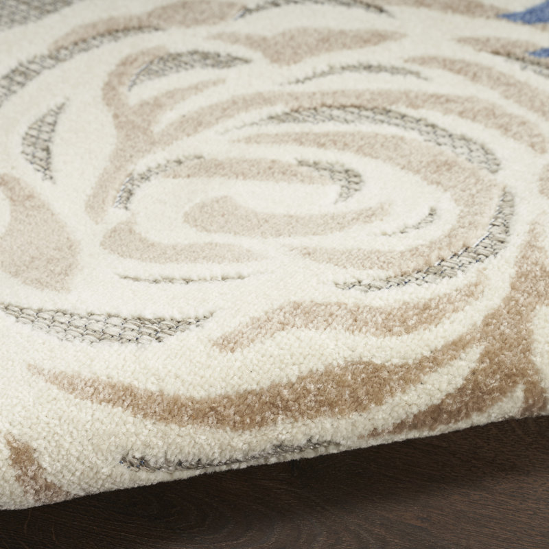 Tapis intérieur / extérieur bleu / gris Allijah, Tapis de couloir 2 pi x 6 pi