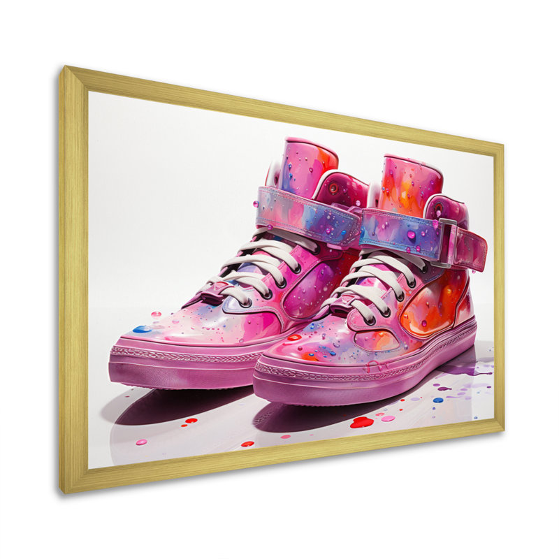 Chaussures de mode roses obsession VI - imprimé, Cadre doré à une seule photo, H 16 po x l 32 po x P 1 po