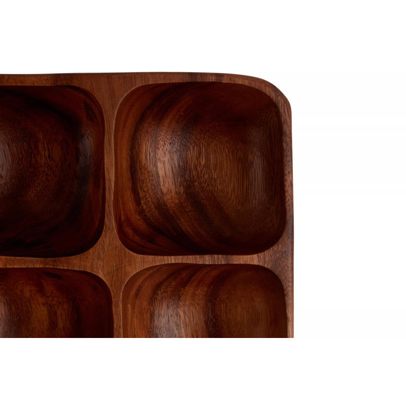 World Menagerie Wood Divided Serving Dish