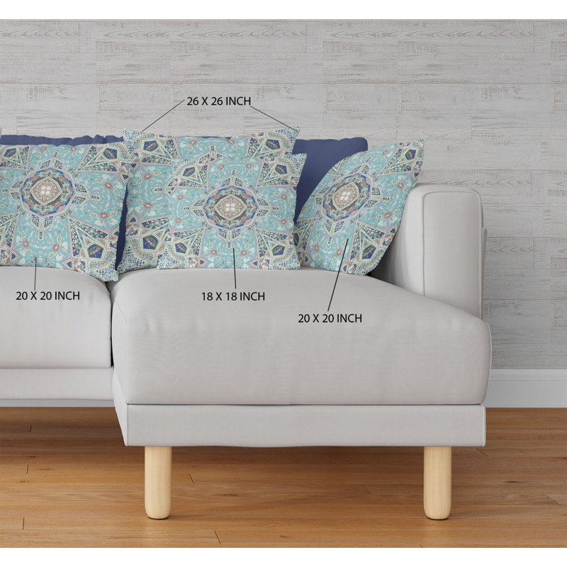 Coussin 20 po, Bleu aqua