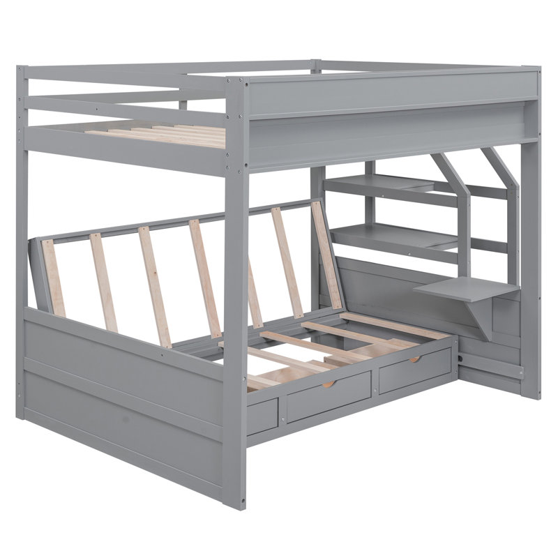 Shameka Kids Full Bunk Bed, Gray