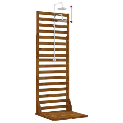205.5 cm H Stainless Steel and Solid Wood Free Standing