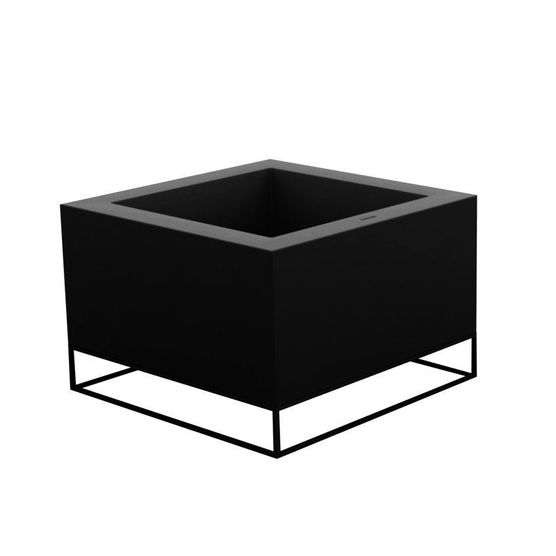Pot de fleurs en résine Vela, Noir, H 15,75 po x l 23,5 po x P 23,5 po