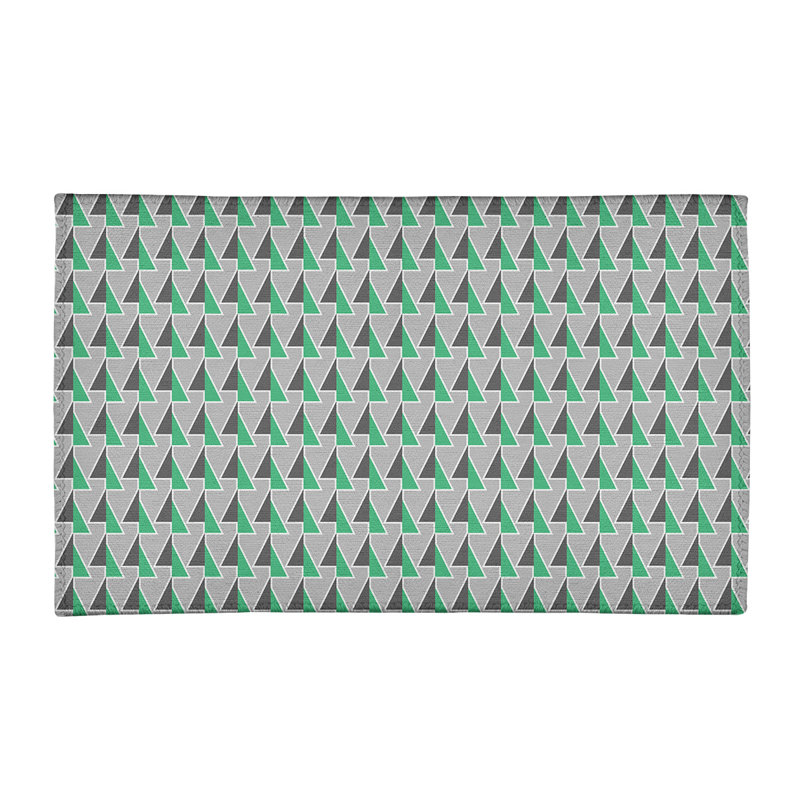 Tapis avec flèches déplacées gris/noir/vert, Rectangle 3 pi x 5 pi