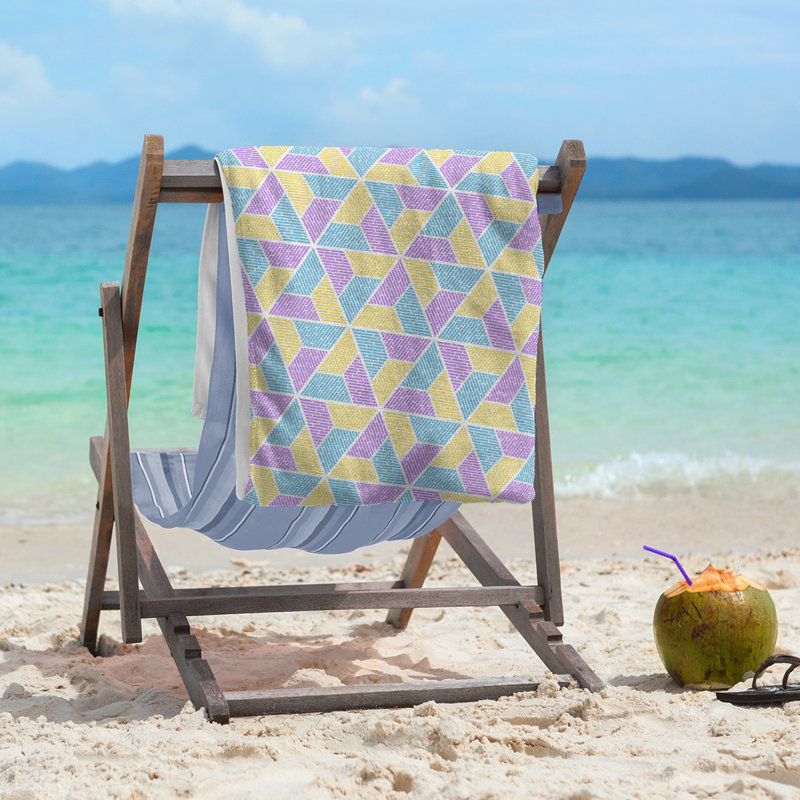 Katelyn Elizabeth Beach Towel, Blue/Purple/Yellow