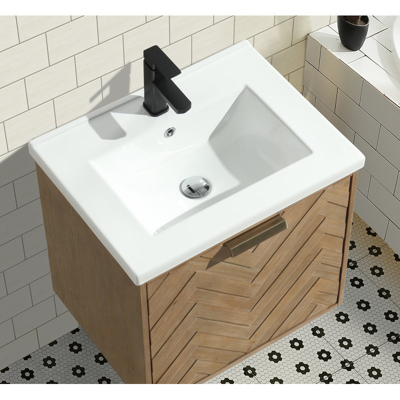 Ensemble de meuble-lavabo simple 24 po avec comptoir en céramique Carlsbad