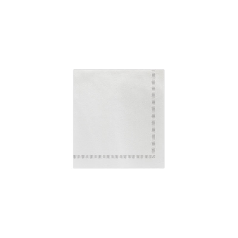 Papersoft Napkins Fringe Cocktail Napkins, White/Light Gray