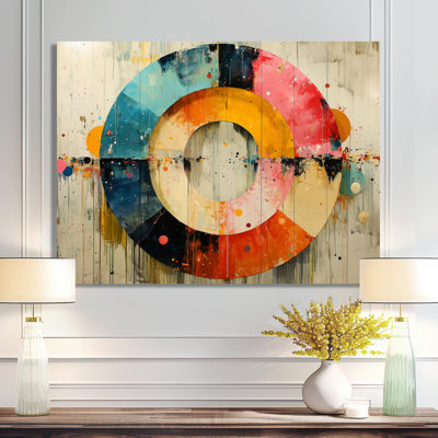 Abstrait, labyrinthe prismatique de vinyle, musique III, impression sur métal traditionnelle