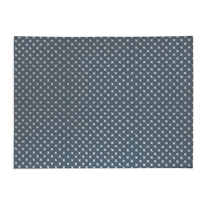 Criss Cross Kids Play Mat, Blue, Rectangle 4' x 6'