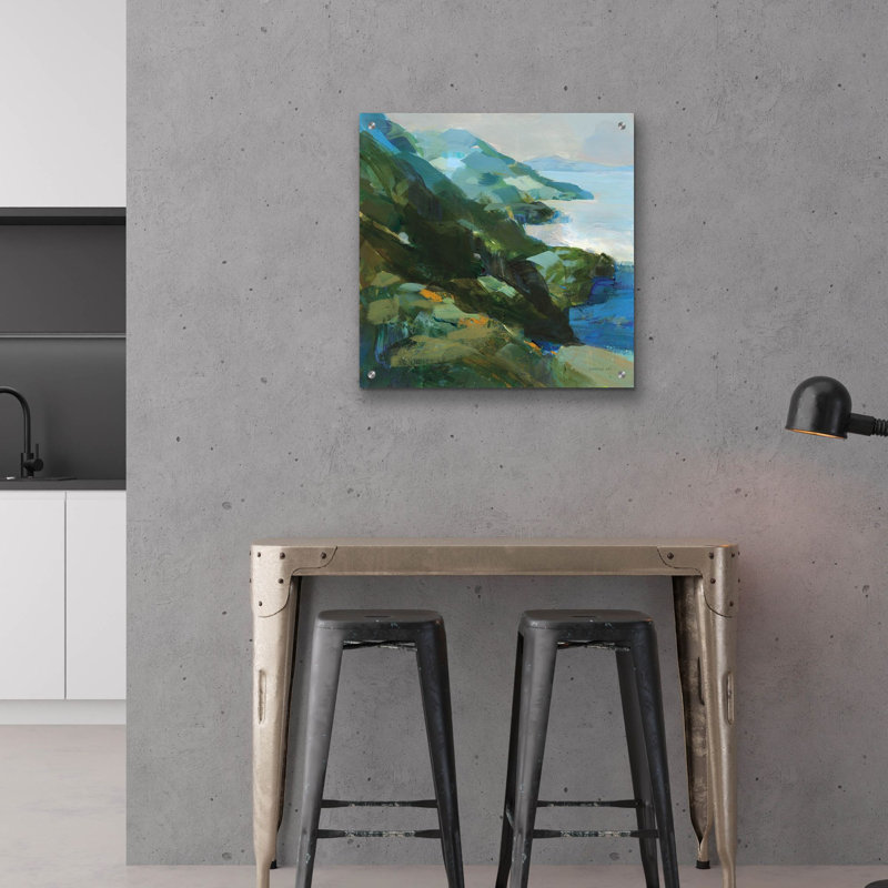 «Rocky Shoreline 1» par Danhui Nai, art mural en verre acrylique, H 24 po x l 24 po x P 0,2 po
