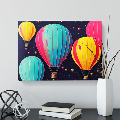 Hot Air Balloons Splashed Vol.2 Abstract - Wrapped Canvas
