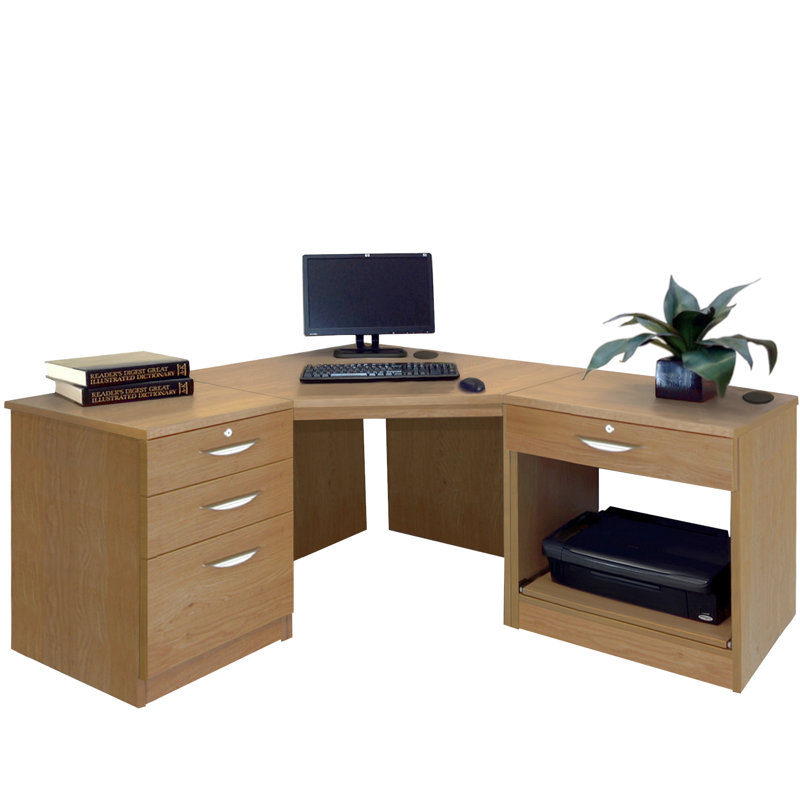 Brelyn Modular Executive Desk, English Oak