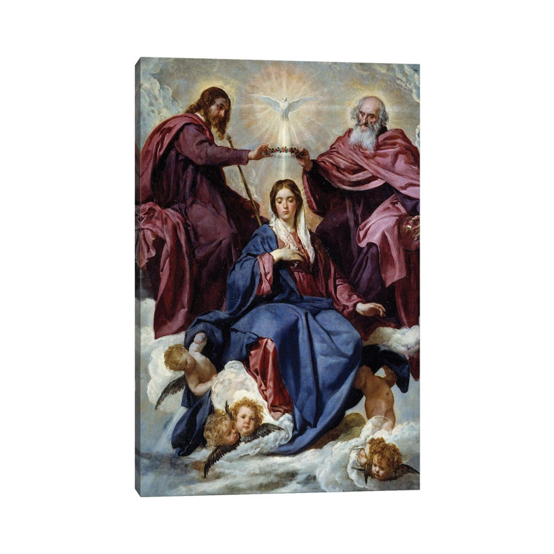 The Coronation Of The Virgin, 1645 by Diego Rodriguez De Silva Y Velazquez - Wrapped Canvas Print, 20.32 cm H x 30.48 cm W