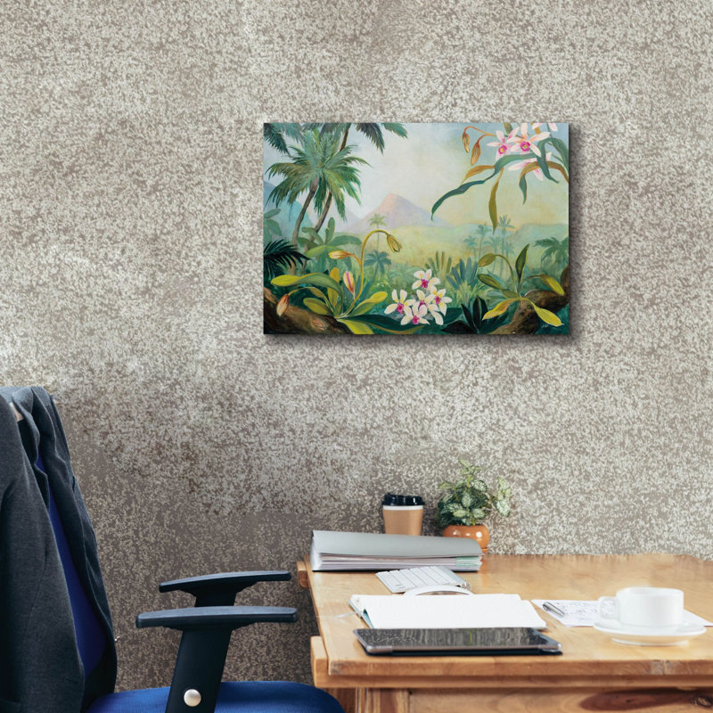 "Epic Graffiti" Dreamy Tropics "par Julia Purinton, art mural sur toile, H 18 po x l 26 po x P 0,75 po